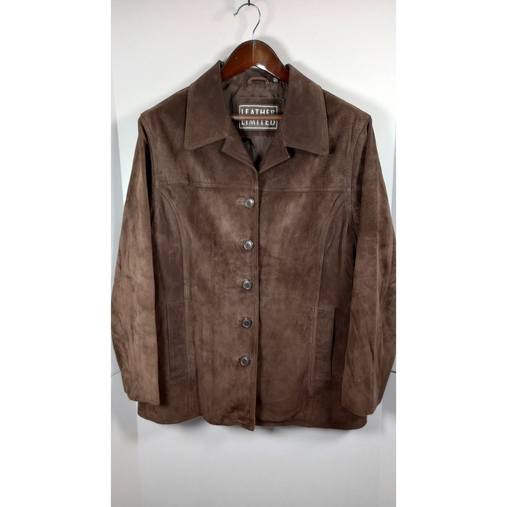 Leather Limited Vintage Women Chocolate Brown Suede Barn Coat Jacket XL